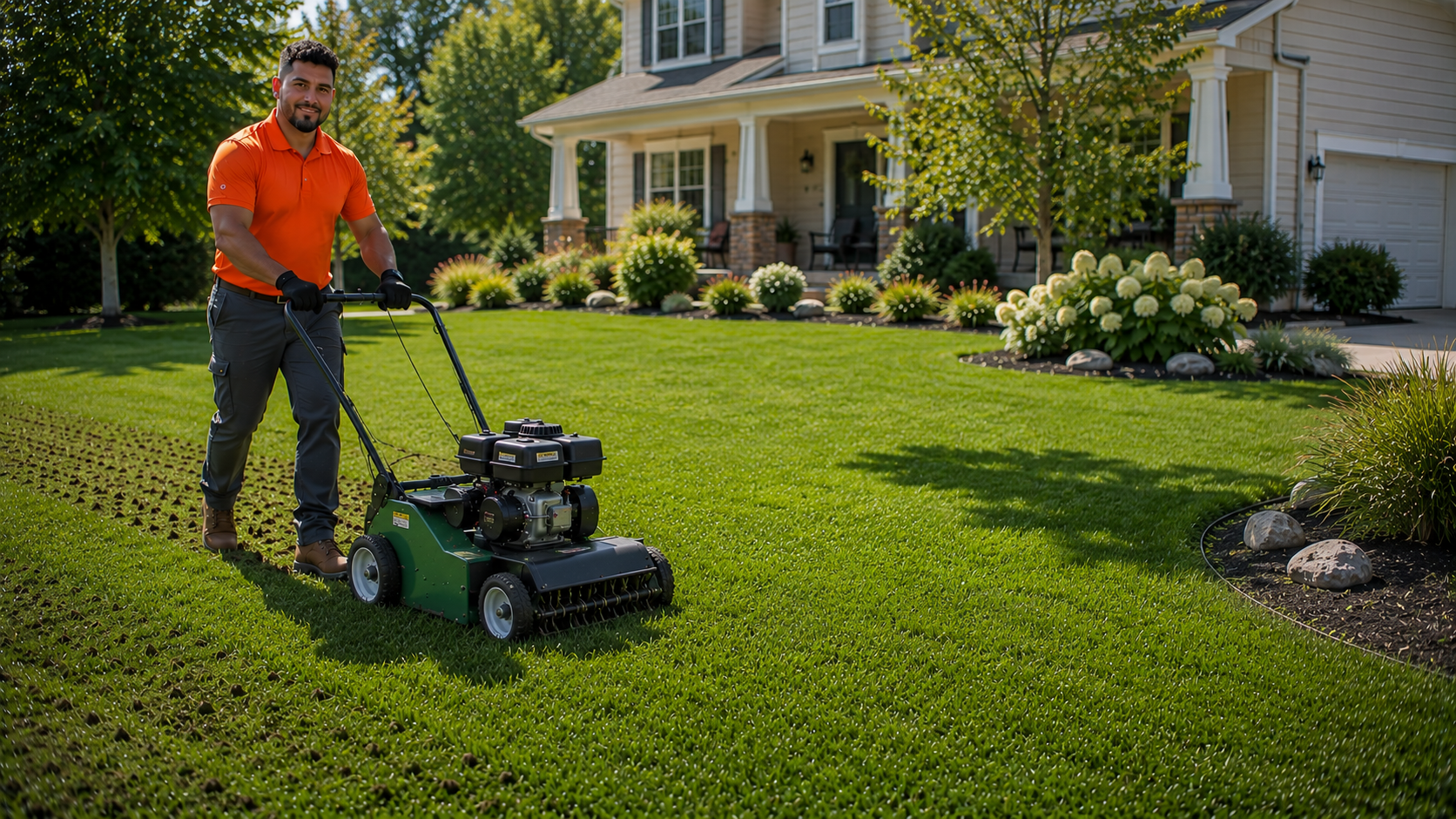 Lawn aeration service